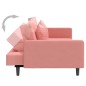 vidaXL Schlafsofa 2-Sitzer mit 2 Kissen Rosa Samt vidaXL Schlafsofa 2-Sitzer mit 2 Kissen Rosa Samt