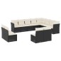 vidaXL 12-tlg. Garten-Sofagarnitur mit Kissen Schwarz Poly Rattan vidaXL 12-tlg. Garten-Sofagarnitur mit Kissen Schwarz Poly Rattan