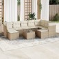 vidaXL 10-tlg. Garten-Sofagarnitur mit Kissen Beige Poly Rattan vidaXL 10-tlg. Garten-Sofagarnitur mit Kissen Beige Poly Rattan