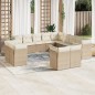 vidaXL 13-tlg. Garten-Sofagarnitur mit Kissen Beige Poly Rattan vidaXL 13-tlg. Garten-Sofagarnitur mit Kissen Beige Poly Rattan