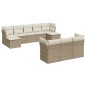 vidaXL 10-tlg. Garten-Sofagarnitur mit Kissen Beige Poly Rattan vidaXL 10-tlg. Garten-Sofagarnitur mit Kissen Beige Poly Rattan