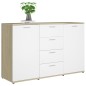 vidaXL Sideboard Weiß Sonoma-Eiche 120x35,5x75 cm Holzwerkstoff vidaXL Sideboard Weiß Sonoma-Eiche 120x35,5x75 cm Holzwerkstoff