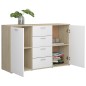 vidaXL Sideboard Weiß Sonoma-Eiche 120x35,5x75 cm Holzwerkstoff vidaXL Sideboard Weiß Sonoma-Eiche 120x35,5x75 cm Holzwerkstoff