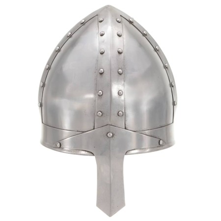 vidaXL Mittelalterlicher Ritterhelm Antik Replik LARP Silbern Stahl 