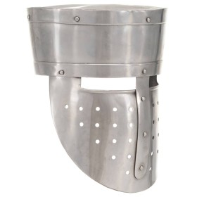 vidaXL Mittelalterlicher Ritterhelm Antik Replik LARP Silbern Stahl 