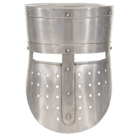 vidaXL Mittelalterlicher Ritterhelm Antik Replik LARP Silbern Stahl 