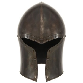 vidaXL Mittelalterlicher Ritterhelm Antik Replik LARP Silbern Stahl 