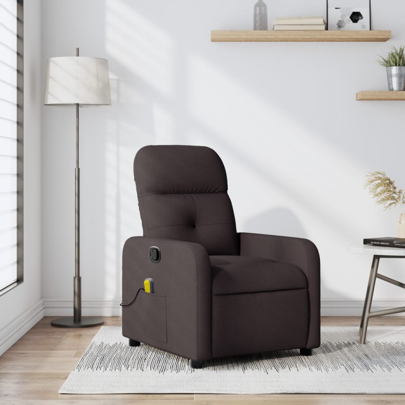 vidaXL Massagesessel Dunkelbraun Stoff vidaXL Massagesessel Dunkelbraun Stoff