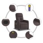 vidaXL Massagesessel Dunkelbraun Stoff vidaXL Massagesessel Dunkelbraun Stoff