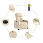 vidaXL Massagesessel Elektrisch Creme Stoff vidaXL Massagesessel Elektrisch Creme Stoff