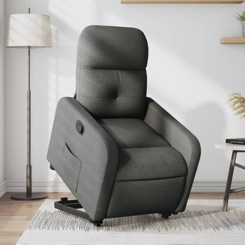 vidaXL Relaxsessel mit Aufstehhilfe Dunkelgrau Stoff vidaXL Relaxsessel mit Aufstehhilfe Dunkelgrau Stoff