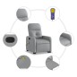 vidaXL Massagesessel mit Aufstehhilfe Hellgrau Stoff vidaXL Massagesessel mit Aufstehhilfe Hellgrau Stoff