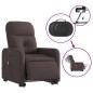 vidaXL Elektrischer Massagesessel mit Aufstehhilfe Dunkelbraun Stoff vidaXL Elektrischer Massagesessel mit Aufstehhilfe Dunkelbraun Stoff