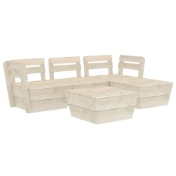 vidaXL 5-tlg. Garten-Paletten-Lounge-Set Imprägniertes Fichtenholz 