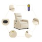 vidaXL Massagesessel Elektrisch Creme Stoff vidaXL Massagesessel Elektrisch Creme Stoff