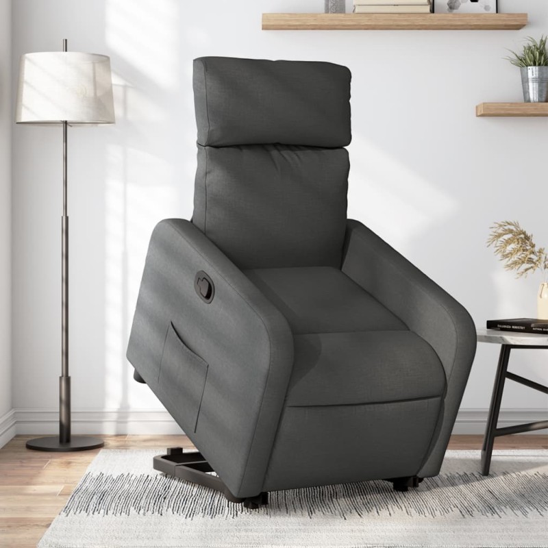vidaXL Relaxsessel mit Aufstehhilfe Dunkelgrau Stoff vidaXL Relaxsessel mit Aufstehhilfe Dunkelgrau Stoff