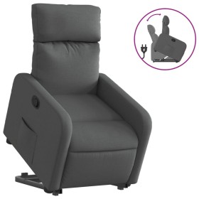vidaXL Relaxsessel mit Aufstehhilfe Dunkelgrau Stoff
