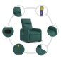 vidaXL Massagesessel mit Aufstehhilfe Dunkelgrün Stoff vidaXL Massagesessel mit Aufstehhilfe Dunkelgrün Stoff