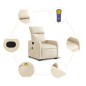 vidaXL Massagesessel mit Aufstehhilfe Creme Stoff vidaXL Massagesessel mit Aufstehhilfe Creme Stoff
