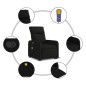 vidaXL Elektrischer Massagesessel mit Aufstehhilfe Schwarz Stoff vidaXL Elektrischer Massagesessel mit Aufstehhilfe Schwarz Stoff