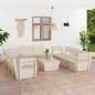 9-tlg. Garten-Paletten-Lounge-Set Imprägniertes Fichtenholz 9-tlg. Garten-Paletten-Lounge-Set Imprägniertes Fichtenholz