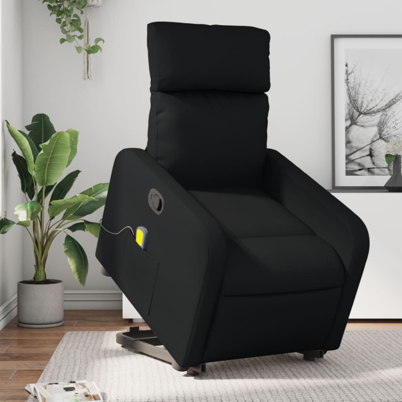 vidaXL Massagesessel mit Aufstehhilfe Schwarz Kunstleder vidaXL Massagesessel mit Aufstehhilfe Schwarz Kunstleder