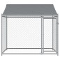 vidaXL Hundezwinger mit Dach und Tür Grau 2x2x2 m Verzinkter Stahl vidaXL Hundezwinger mit Dach und Tür Grau 2x2x2 m Verzinkter Stahl