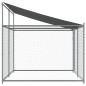 vidaXL Hundezwinger mit Dach und Tür Grau 4x2x2 m Verzinkter Stahl vidaXL Hundezwinger mit Dach und Tür Grau 4x2x2 m Verzinkter Stahl