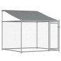 vidaXL Hundezwinger mit Dach und Tür Grau 4x2x2 m Verzinkter Stahl vidaXL Hundezwinger mit Dach und Tür Grau 4x2x2 m Verzinkter Stahl
