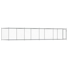 vidaXL Hundezwinger mit Tür Grau 8x2x1,5 m Verzinkter Stahl