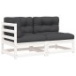 vidaXL Gartensofa mit Kissen 2-Sitzer Weiß Massivholz Kiefer vidaXL Gartensofa mit Kissen 2-Sitzer Weiß Massivholz Kiefer