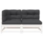 vidaXL Gartensofa mit Kissen 2-Sitzer Weiß Massivholz Kiefer vidaXL Gartensofa mit Kissen 2-Sitzer Weiß Massivholz Kiefer