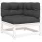 vidaXL Gartensofa mit Kissen 2-Sitzer Weiß Massivholz Kiefer vidaXL Gartensofa mit Kissen 2-Sitzer Weiß Massivholz Kiefer