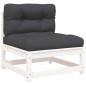 vidaXL Gartensofa mit Kissen 2-Sitzer Weiß Massivholz Kiefer vidaXL Gartensofa mit Kissen 2-Sitzer Weiß Massivholz Kiefer