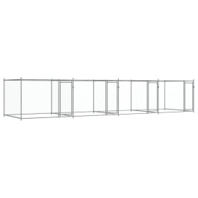 vidaXL Hundezwinger mit Türen Grau 8x2x1,5 m Verzinkter Stahl