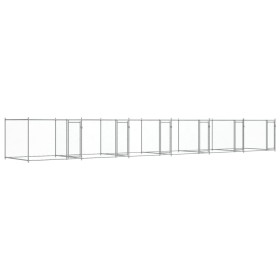 vidaXL Hundezwinger mit Türen Grau 12x2x1,5 m Verzinkter Stahl