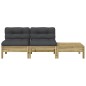 vidaXL Gartensofa mit Kissen und Hocker 2-Sitzer vidaXL Gartensofa mit Kissen und Hocker 2-Sitzer