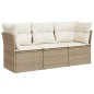 vidaXL 3-tlg. Garten-Sofagarnitur mit Kissen Beige Poly Rattan vidaXL 3-tlg. Garten-Sofagarnitur mit Kissen Beige Poly Rattan