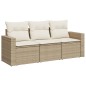 vidaXL 3-tlg. Garten-Sofagarnitur mit Kissen Beige Poly Rattan vidaXL 3-tlg. Garten-Sofagarnitur mit Kissen Beige Poly Rattan