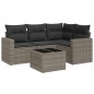 vidaXL 5-tlg. Garten-Sofagarnitur mit Kissen Grau Poly Rattan vidaXL 5-tlg. Garten-Sofagarnitur mit Kissen Grau Poly Rattan