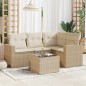 vidaXL 5-tlg. Garten-Sofagarnitur mit Kissen Beige Poly Rattan vidaXL 5-tlg. Garten-Sofagarnitur mit Kissen Beige Poly Rattan