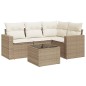 vidaXL 5-tlg. Garten-Sofagarnitur mit Kissen Beige Poly Rattan vidaXL 5-tlg. Garten-Sofagarnitur mit Kissen Beige Poly Rattan
