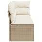vidaXL Gartensofa mit Kissen 3-Sitzer Beige Poly Rattan vidaXL Gartensofa mit Kissen 3-Sitzer Beige Poly Rattan