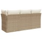 vidaXL Gartensofa mit Kissen 3-Sitzer Beige Poly Rattan vidaXL Gartensofa mit Kissen 3-Sitzer Beige Poly Rattan