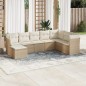 vidaXL 8-tlg. Garten-Sofagarnitur mit Kissen Beige Poly Rattan vidaXL 8-tlg. Garten-Sofagarnitur mit Kissen Beige Poly Rattan