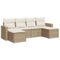 vidaXL 6-tlg. Garten-Sofagarnitur mit Kissen Beige Poly Rattan vidaXL 6-tlg. Garten-Sofagarnitur mit Kissen Beige Poly Rattan