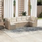 vidaXL 7-tlg. Garten-Sofagarnitur mit Kissen Beige Poly Rattan vidaXL 7-tlg. Garten-Sofagarnitur mit Kissen Beige Poly Rattan