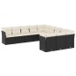 vidaXL 11-tlg. Garten-Sofagarnitur mit Kissen Schwarz Poly Rattan vidaXL 11-tlg. Garten-Sofagarnitur mit Kissen Schwarz Poly Rattan