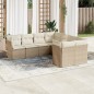 vidaXL 8-tlg. Garten-Sofagarnitur mit Kissen Beige Poly Rattan vidaXL 8-tlg. Garten-Sofagarnitur mit Kissen Beige Poly Rattan
