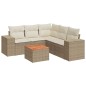 vidaXL 6-tlg. Garten-Sofagarnitur mit Kissen Beige Poly Rattan vidaXL 6-tlg. Garten-Sofagarnitur mit Kissen Beige Poly Rattan